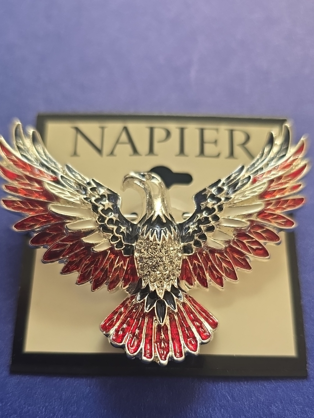 NAPIER BRAND WOMEN'S BEAUTIFUL AMERICAN EAGLE FASHION JEWELRY PIN BROOCH - Picture 8 of 13